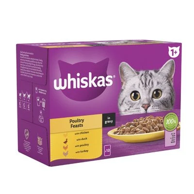 Whiskas 1+ Poultry Feasts In Gravy 3 Whiskas 1+ Poultry Feasts In Gravy