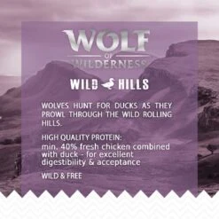 Wolf Of Wilderness Adult 'Wild Hills' - Duck 15 Wolf Of Wilderness Adult 'Wild Hills' - Duck -EUKANUBA Shop wow benefitboard wildhills 1000x1000 uk 1